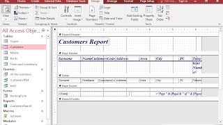A report is already open. Change the view to print preview.