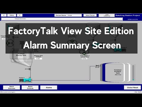 FactoryTalk View Studio Site Edition Alarm Summary Screen | Batching PLC Day 40