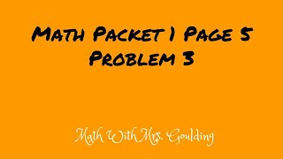 Math Packet Page 5 Problem 3