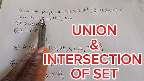 Union and Intersection of Set