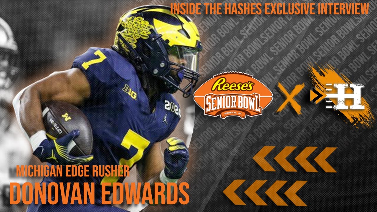 Exclusive: Michigan RB Donovan Edwards || 25' Senior Bowl || Inside The Hashes #seniorbowl on Their Journey