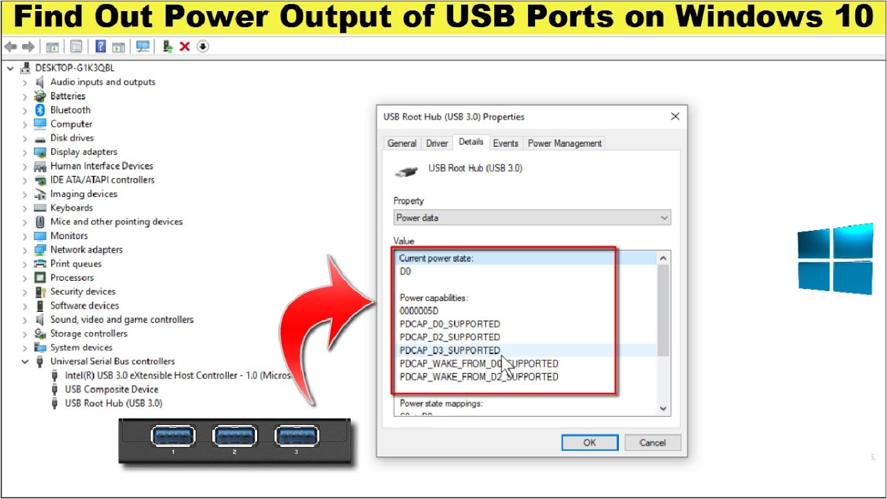 How to Check Output USB Ports on Windows 10 - YouTube