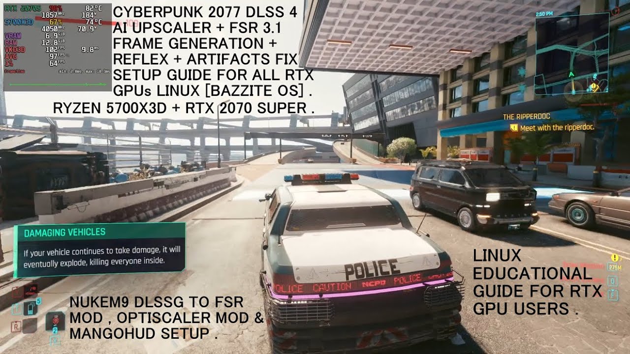 Cyberpunk 2077 2.21 DLSS 4 + FSR Frame Gen + Reflex + Artifacts