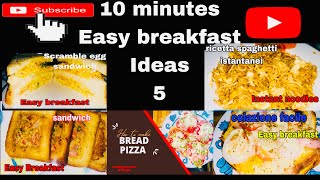 10 minutes Easy 5 breakfast ideas/Awesome breakfast recipe/healthy breakfast recipe