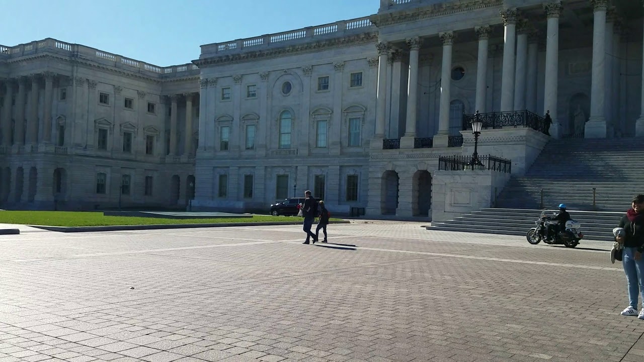 United States Capitol Police Motorcycle Patrolling Outside The Capital