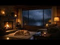 Cozy Cabin Ambience 🪵🌧️ Rain & Fireplace Sounds | 3 Hours for Sleep, Focus & Relaxation | No Music