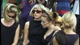 Archive footage of Michael Hutchence funeral with Kylie Minogue