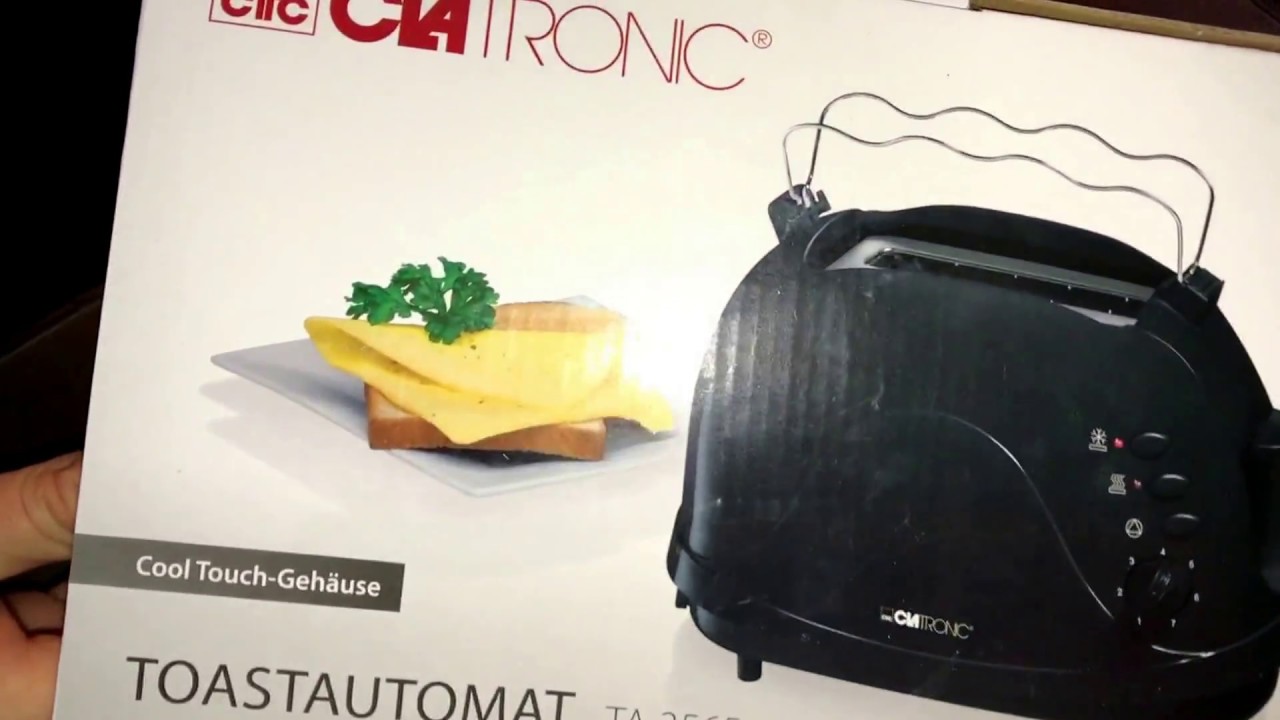 2 Scheiben   Toaster & Sandwichmaker Clatronic Toaster TA 3565 schwarz 700 Watt 