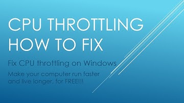 CPU Throttling Fix - Computer Tutorial 1