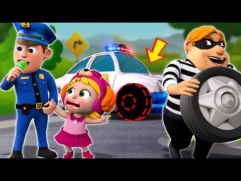 Baby Police vs Bad Car Thief 👮 + Wheel On The Bus Song 🚌 