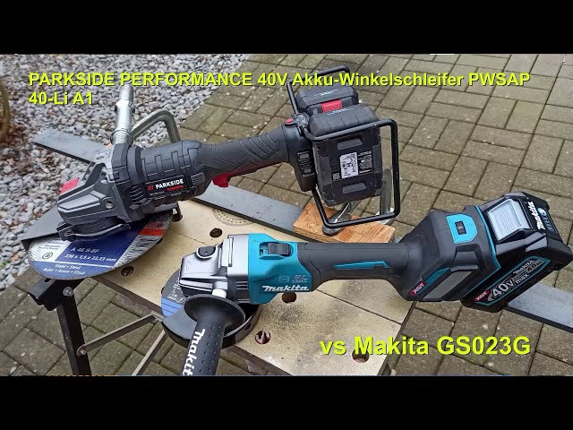 PARKSIDE PERFORMANCE 40 V Akku Winkelschleifer PWSAP 40-Li A1 vs Makita  GA023G - YouTube