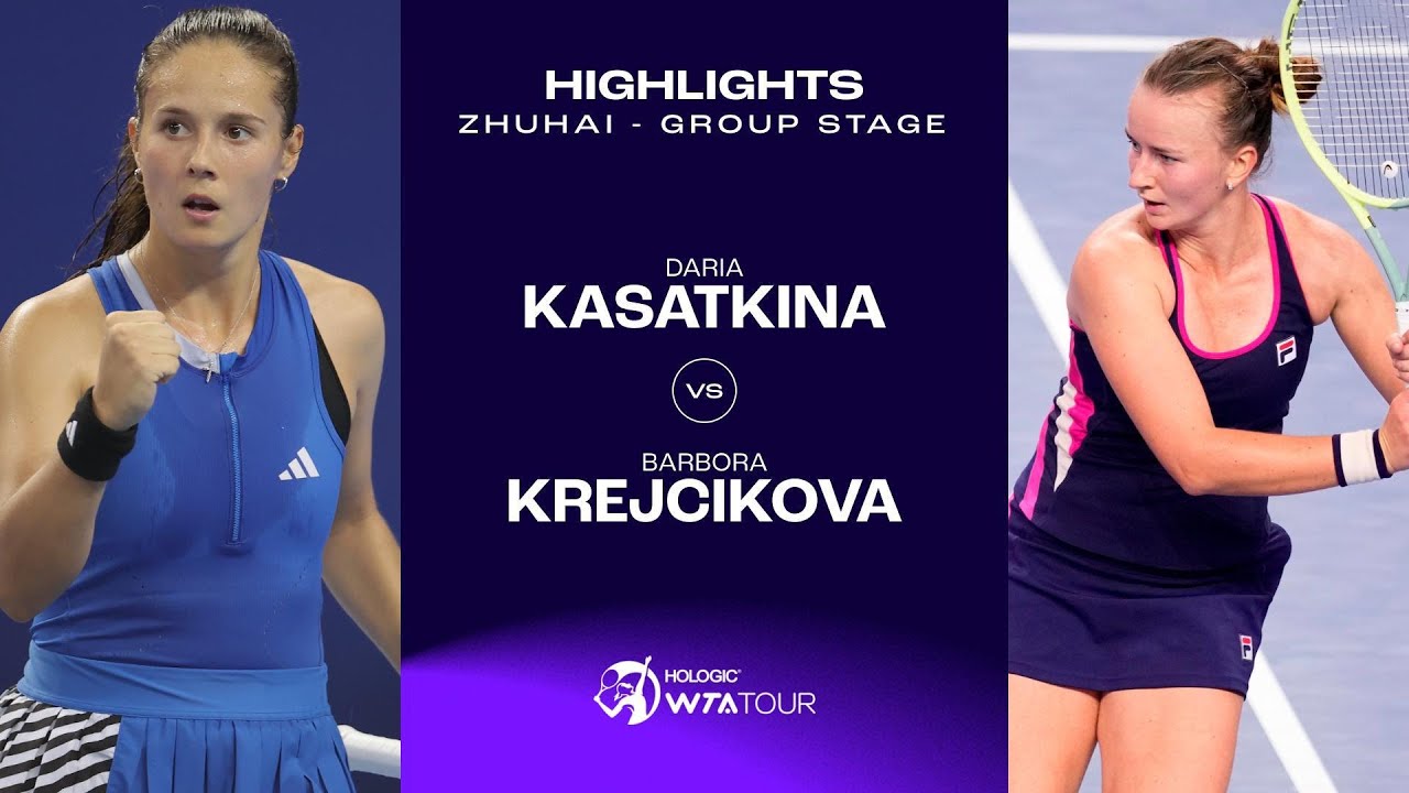 Daria Kasatkina vs. Barbora Krejcikova | 2023 Zhuhai Group Stage | WTA Match Highlights
