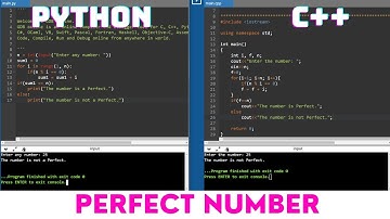 Program to Find Perfect Number in Python and C++