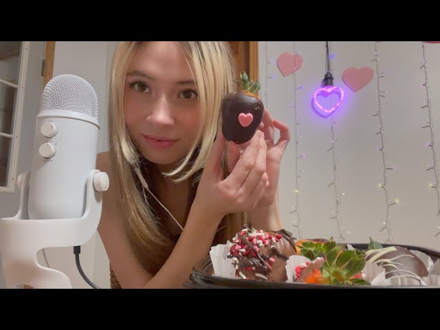 asmr chocolate strawberries