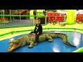 INDOOR PLAYGROUND - kids playing at slides & BYCICLE RIDE near CROCODILE