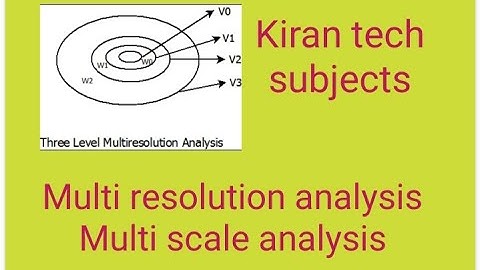 Multi resolution analysis|| multi scale analysis