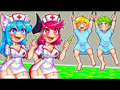 The NURSE GIRLS TRAPPED us in Minecraft!