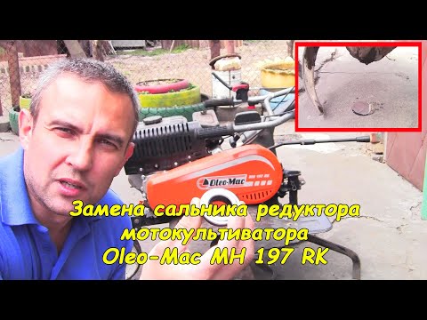 How to replace the Oleo Mac MH 197 RK cultivator gearbox oil seal