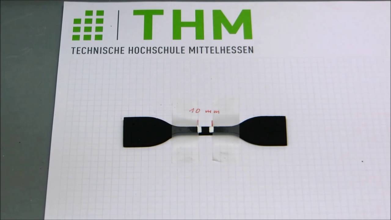 Materialprobe für Zug-/ Druckversuch markieren