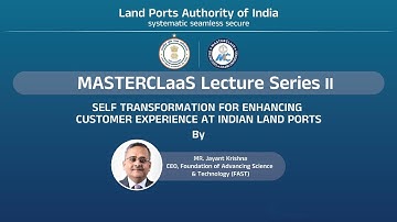 MatserCLaaS Lecture Series II by Jayant Krishna, ex CEO, National Skill Development Corporation