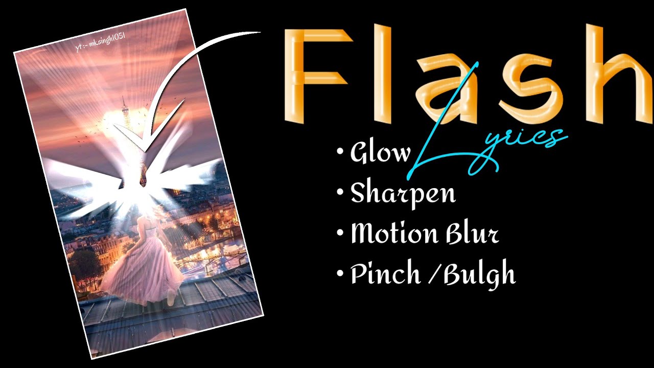 New viral Flash Lyrics status video editing in Alight Motion Insta