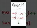 Python - 037 : Get Maximum and Minimum value in python #python #pythonprogramming #pythontutorial
