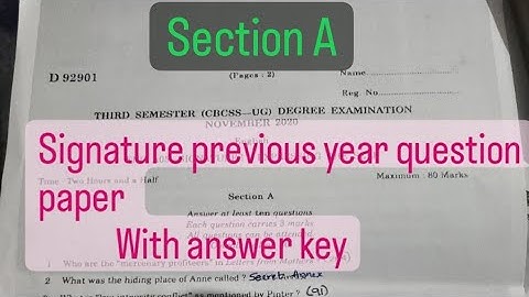3rd semester signature previous year question paper with answer key/3rd semester/ calicut university