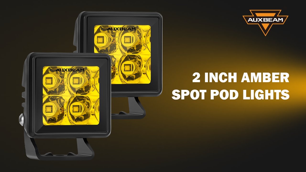 Auxbeam® 2 Inch 40W 4000LM LED Pod Amber Spot Offroad Light - YouTube