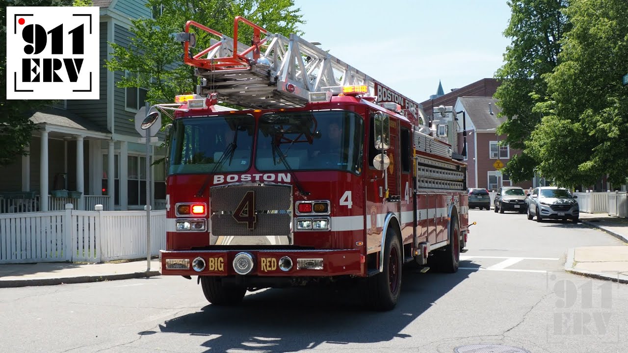 Boston Fire Truck Responding Ladder 4 YouTube