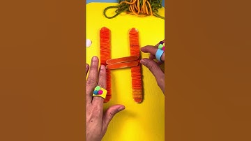 🧵✨Easy Letter H with Popsicle Sticks & Yarn 🎨 Alphabet Craft for Kids | #preschoollearning