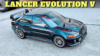 Tamiya TT-02 | Lancer Evolution V build | Entire Process | RC kit unboxing building driving