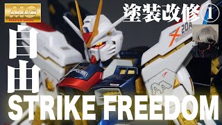 【ガンプラ塗装改修】MG ストライクフリーダムガンダム（無印版） 前編 ABS プライマー　ダンモ　strike-freedom gundam paint