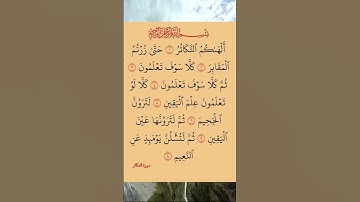 #القران_الكريم # سورة _ التكاثر _ القارئ _صلاح_ بو خاطر