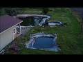 Watching the catfish eat with the drone over the pond.