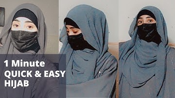 1 Minute Quick Simple & Easy Hijab niqab Style l Full Coverage l Hijab Tutorial l Hijab With Minha