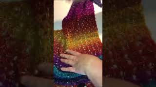 Easy Beginner Rainbow Shawl Pattern - One Skein Shawl #crochet #crochetpatterns #shawl