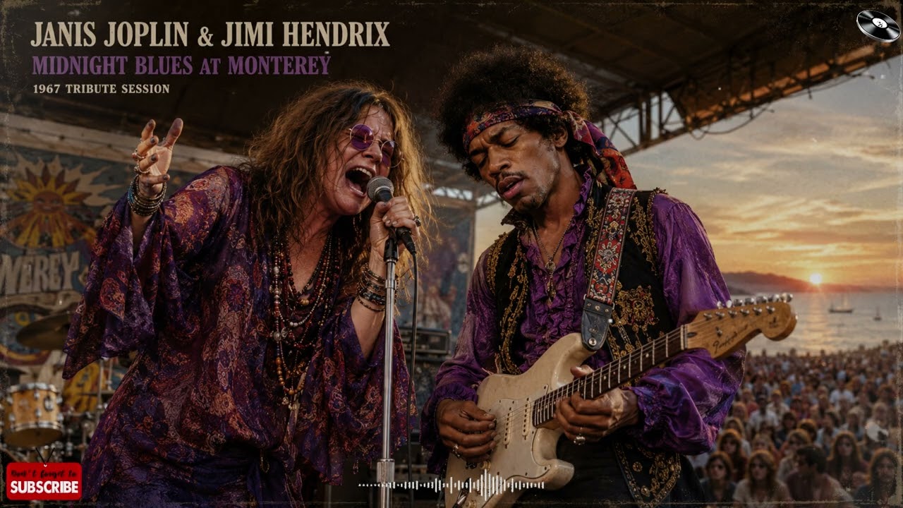 Janis Joplin & Jimi Hendrix 🔥 Midnight Blues at Monterey 1967 |  Psychedelic Soul (Inspired Tribute)