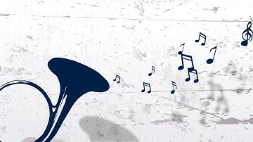 Music Notes floating from Horn Color Variation 01