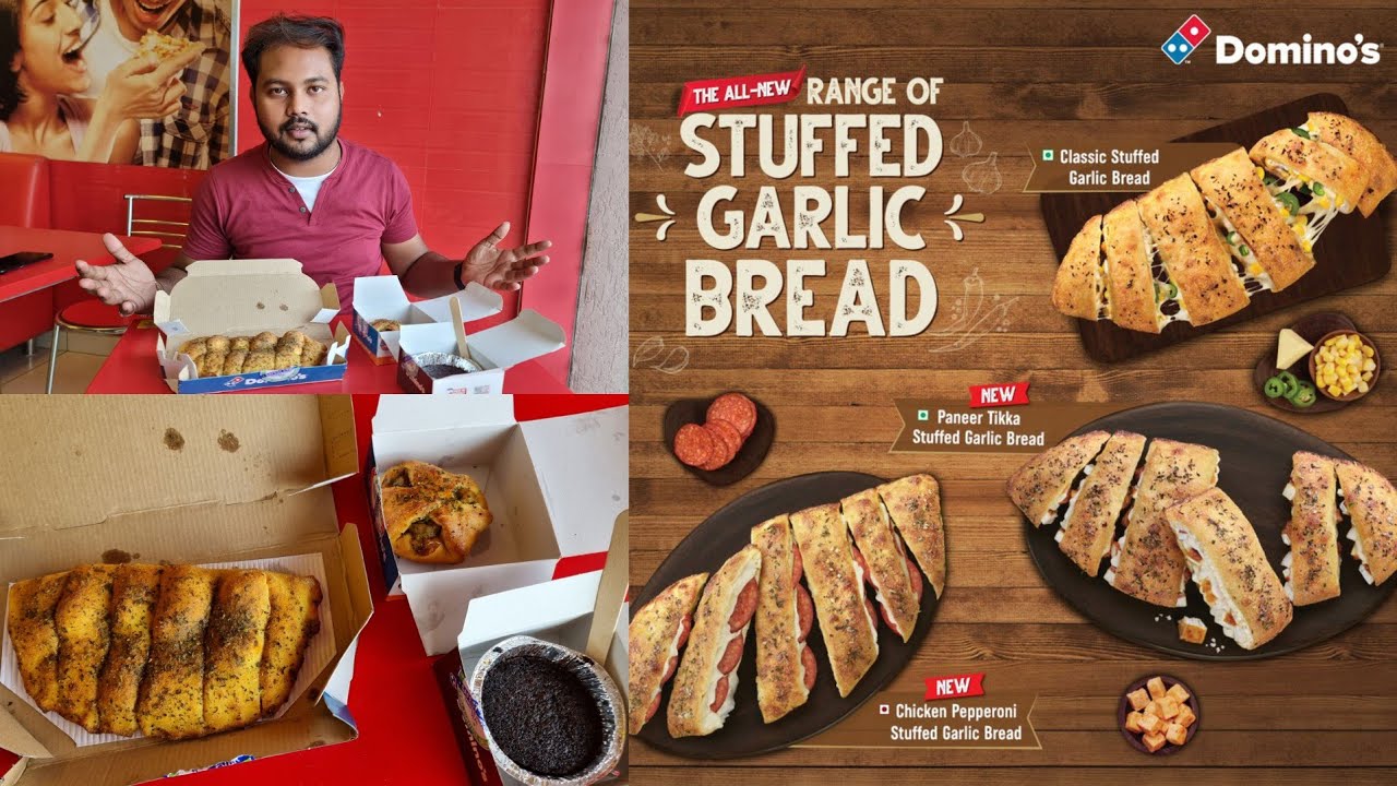 Stuffed Garlic Bread Domino's 🍞🥪🥖🥐 Stuffed Cheesy Bread Recipe