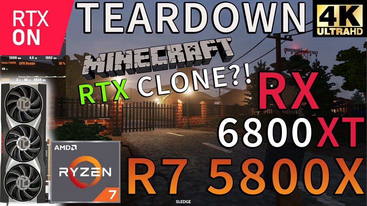 Minecraft RTX, RX 6600 XT, Ryzen 7 5800X, Ray Tracing ON & OFF