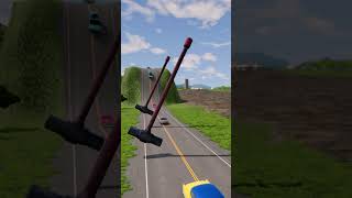 Cars vs Spinning giant hammer #1050 #beamngdrive