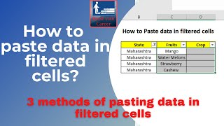 How to paste data in filtered cells