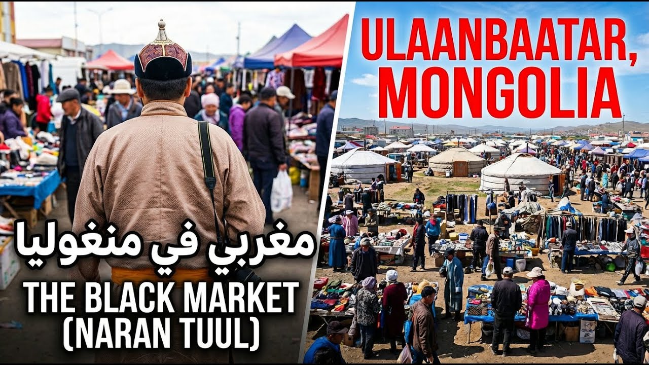 مغربي في منغوليا |The Black Market Naran Tuul, Ulaanbaatar, Mongolia| sept 2025