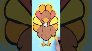 Coloring a Cute Turkey with POSCA Markers 🦃 #turkey #coloring #art