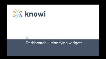 Dashboards - Modfiying Widgets