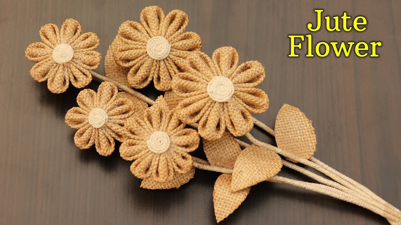 10Pcs Jute Burlap Flowers,10 Styles Handmade Natural Rustic Flower for  Wedding Party Decor Home Embellishment DIY Crafts