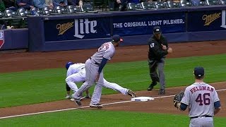 HOU@MIL: Castro throws Braun out at third