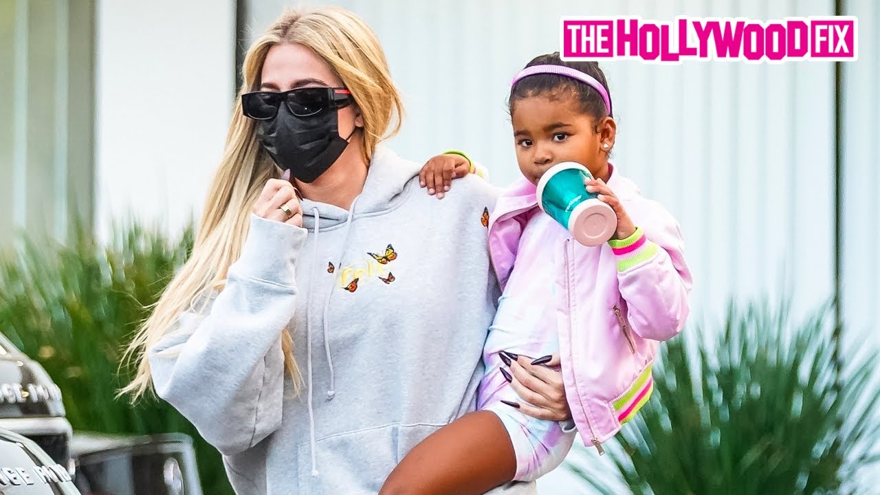 Khloe Kardashian Takes Baby True Out To Gym Class & Is Asked About Kourtney & Travis's Engagement