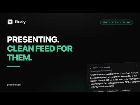 Pluely Screen Share Test: Presenting a Board Deck With an Undetectable AI — Clean Feed Proof