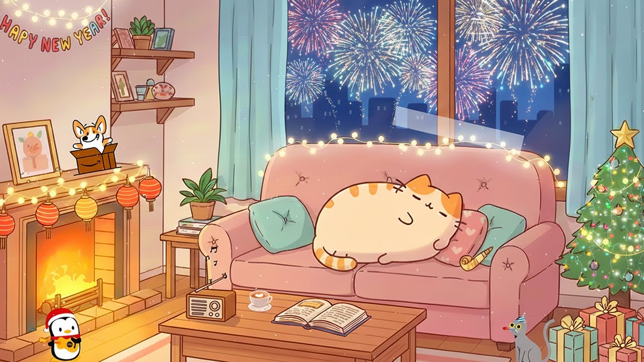 Sleepy Nights with Mochi Cat 🎧 Lofi Sleep Music 💤 Beats To Sleep / Chill To